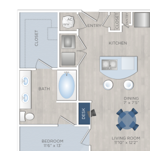 Two Bedroom Apartments in Tomball, TX - The Preserve at Spring Creek - B1 Two Bedroom Apartments in Tomball, TX - The Preserve at Spring Creek - B1